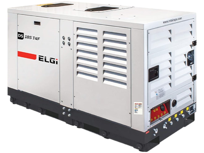ELGi DS185T4F, 49 HP Rotary Screw Air Compressor with 50 Hour Service Kit
