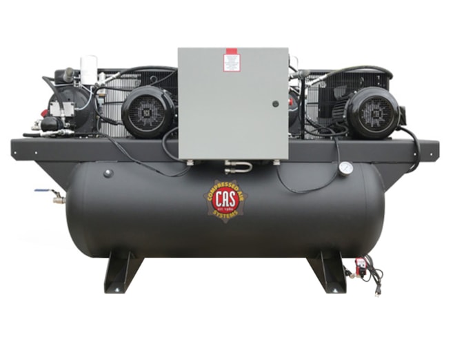 Compressed Air Systems CAS-DRS153H123 15 HP Duplex Rotary Screw Air Compressor, 120 Gallon