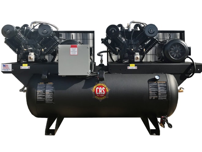 Compressed Air Systems Industrial Electric Stationary Duplex Piston Air Compressor