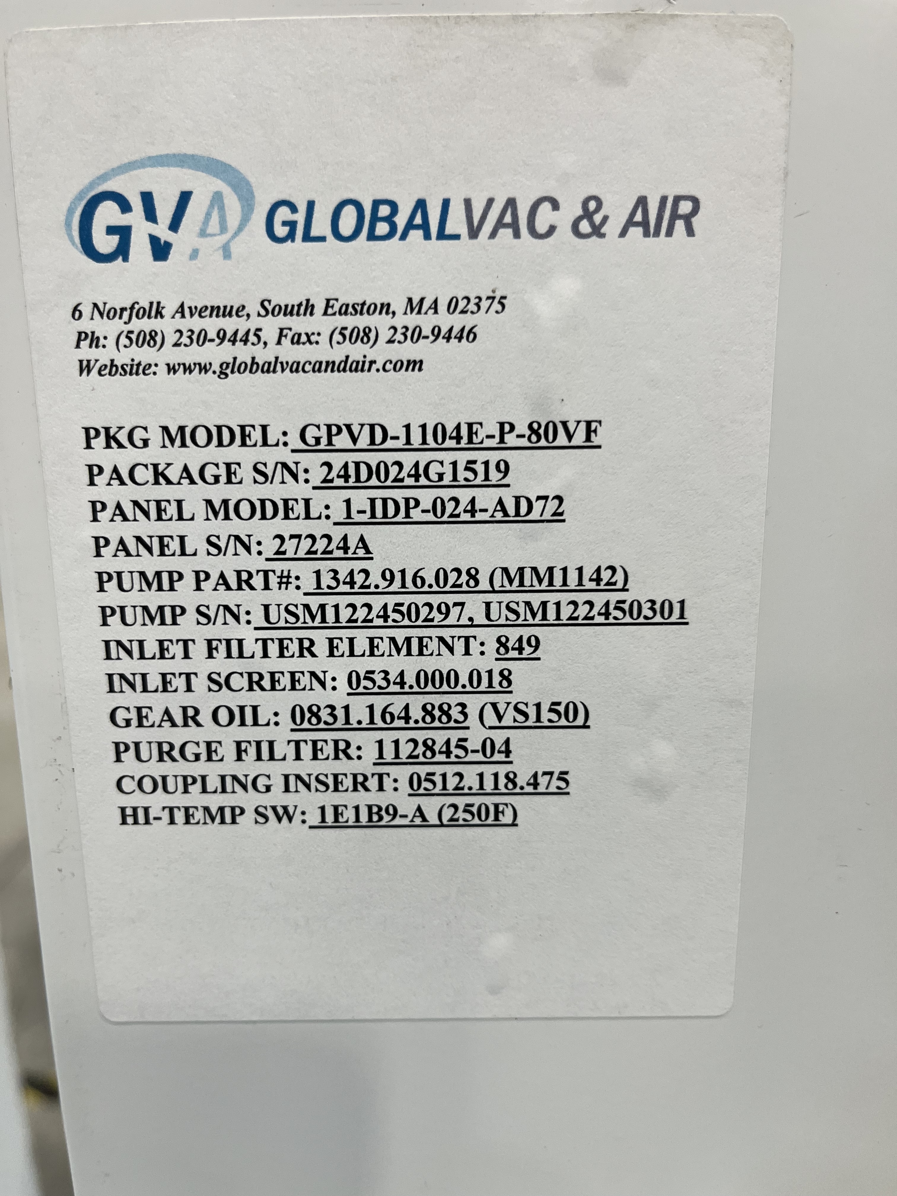 GlobalVac 2 HP Duplex Lab Vacuum System