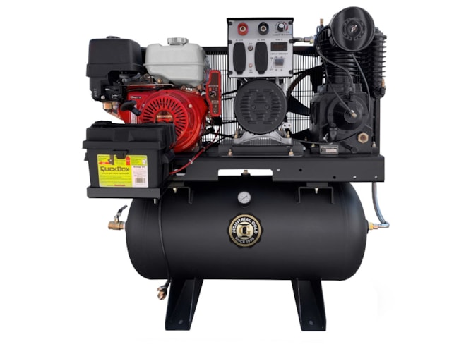 Industrial Gold Gas Powered Piston Air Compressor with Generator and Welder