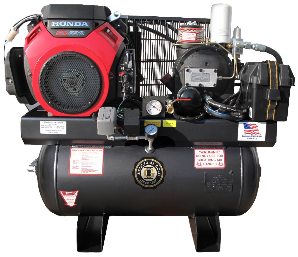 Industrial Gold RS Series Gas Powered Rotary Screw Air Compressor