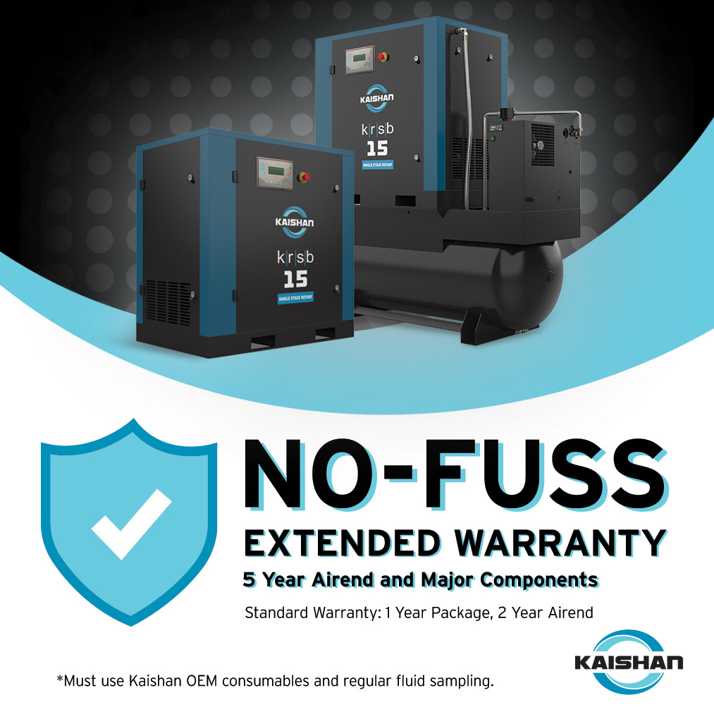 Kaishan KRST 15 HP Rotary Screw Air Compressor, 120 Gallon