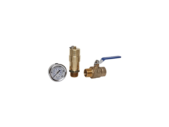 Midwest-Control Tank Kit - Safety Valve, LF CBM Gauge, and Ball Valve