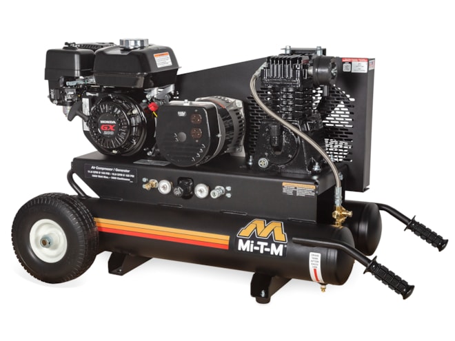 Mi-T-M 8 Gal Single Stage Industrial Air Compressor/Generator Combo
