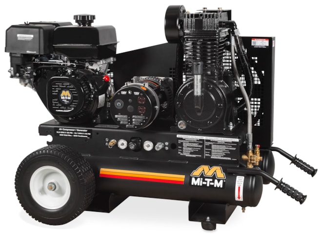 Mi-T-M 8 Gal Two Stage Industrial Air Compressor/Generator Combo | Gas ...
