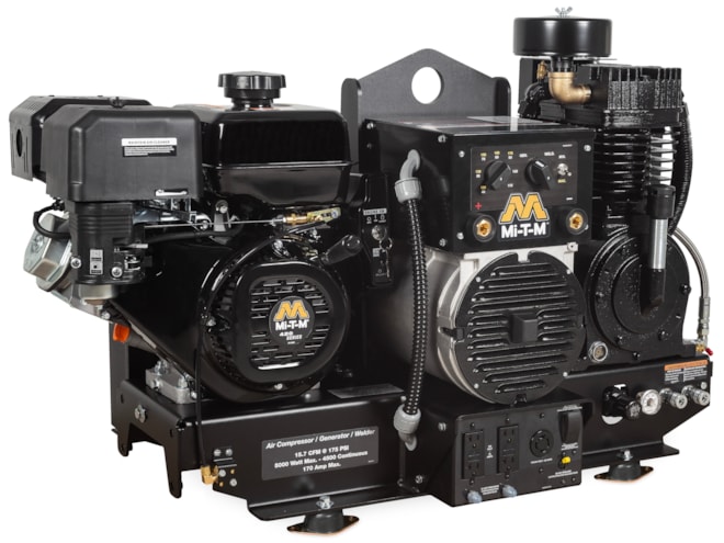 Mi-T-M Base-Mount Two Stage Industrial Air Compressor/Generator/Welder ...