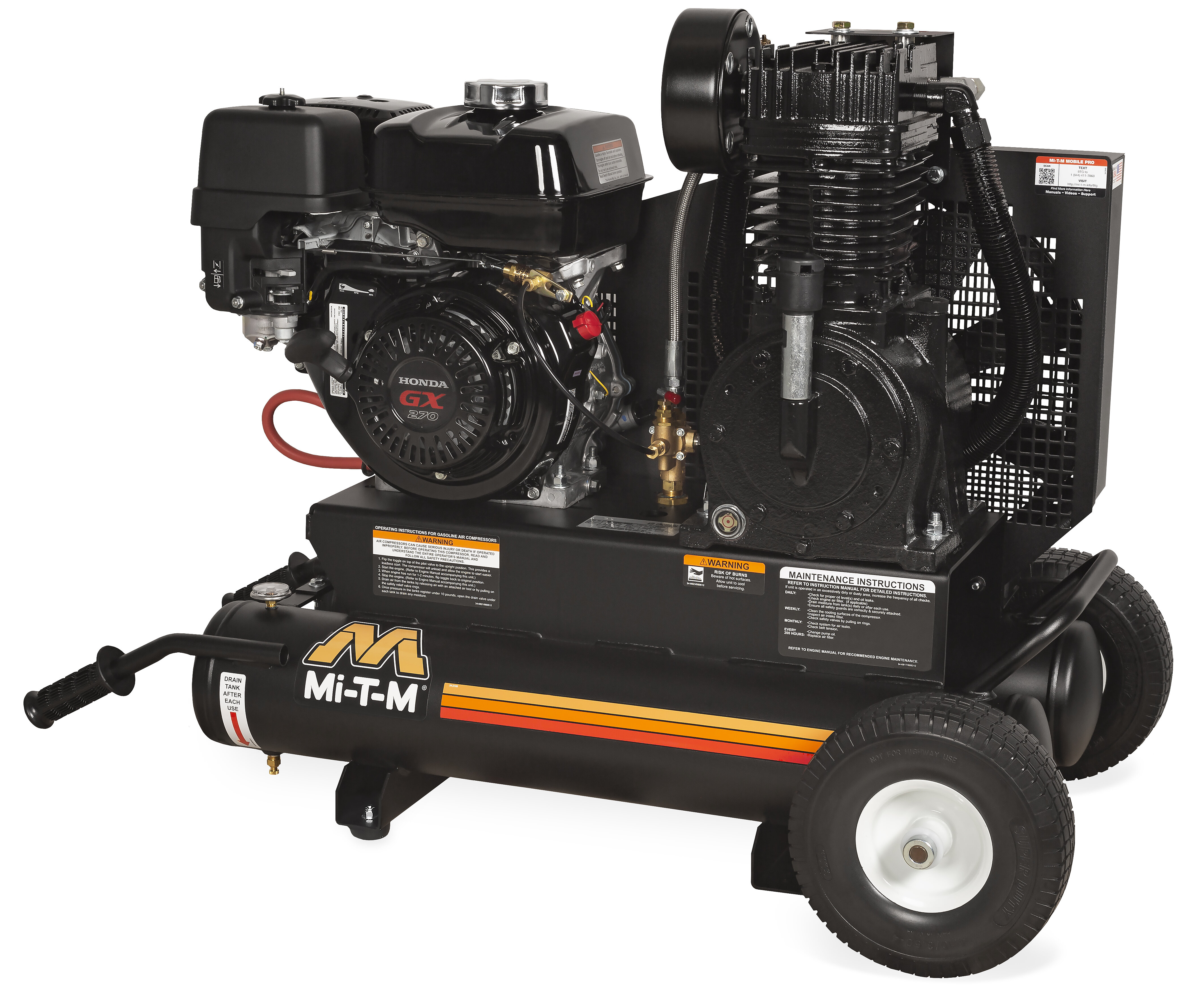 Mi-T-M 8 Gal Industrial Two Stage Gasoline Air Compressor | Gas
