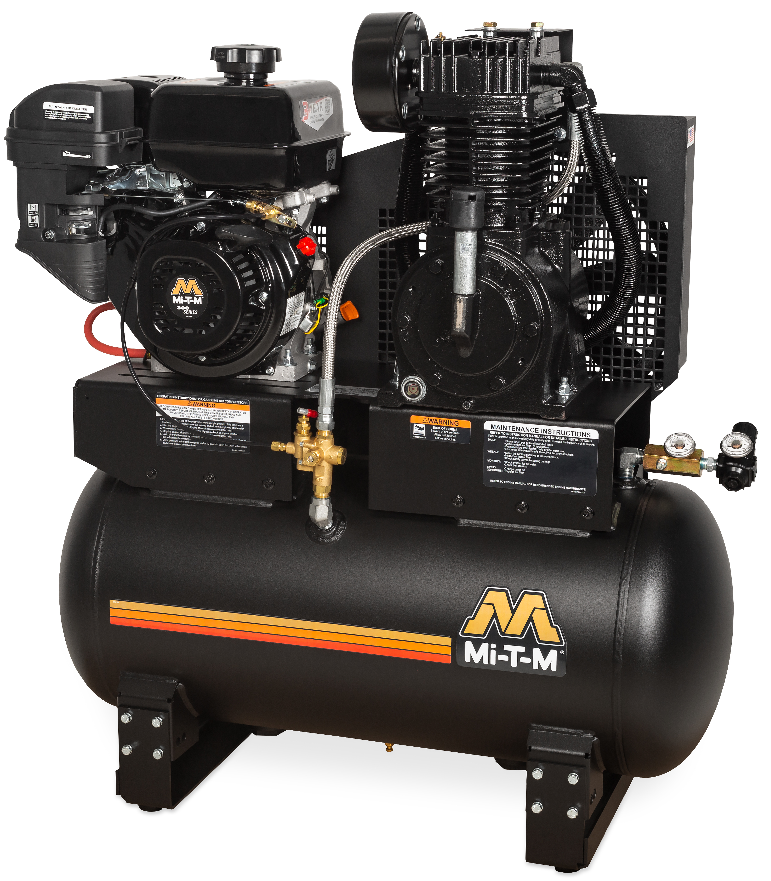 Mi-T-M Industrial Two Stage 17.2 CFM Gasoline Air Compressor