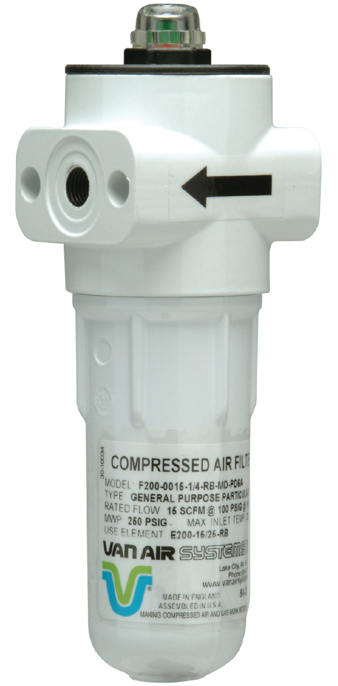Van Air Systems F200 Series Compressed Air and Gas Filter