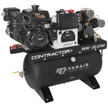 Vanair Contractor Series Gas Powered Piston Air Compressor with Generator