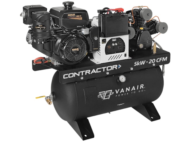 Vanair Contractor Series Gas Powered Piston Air Compressor with Generator