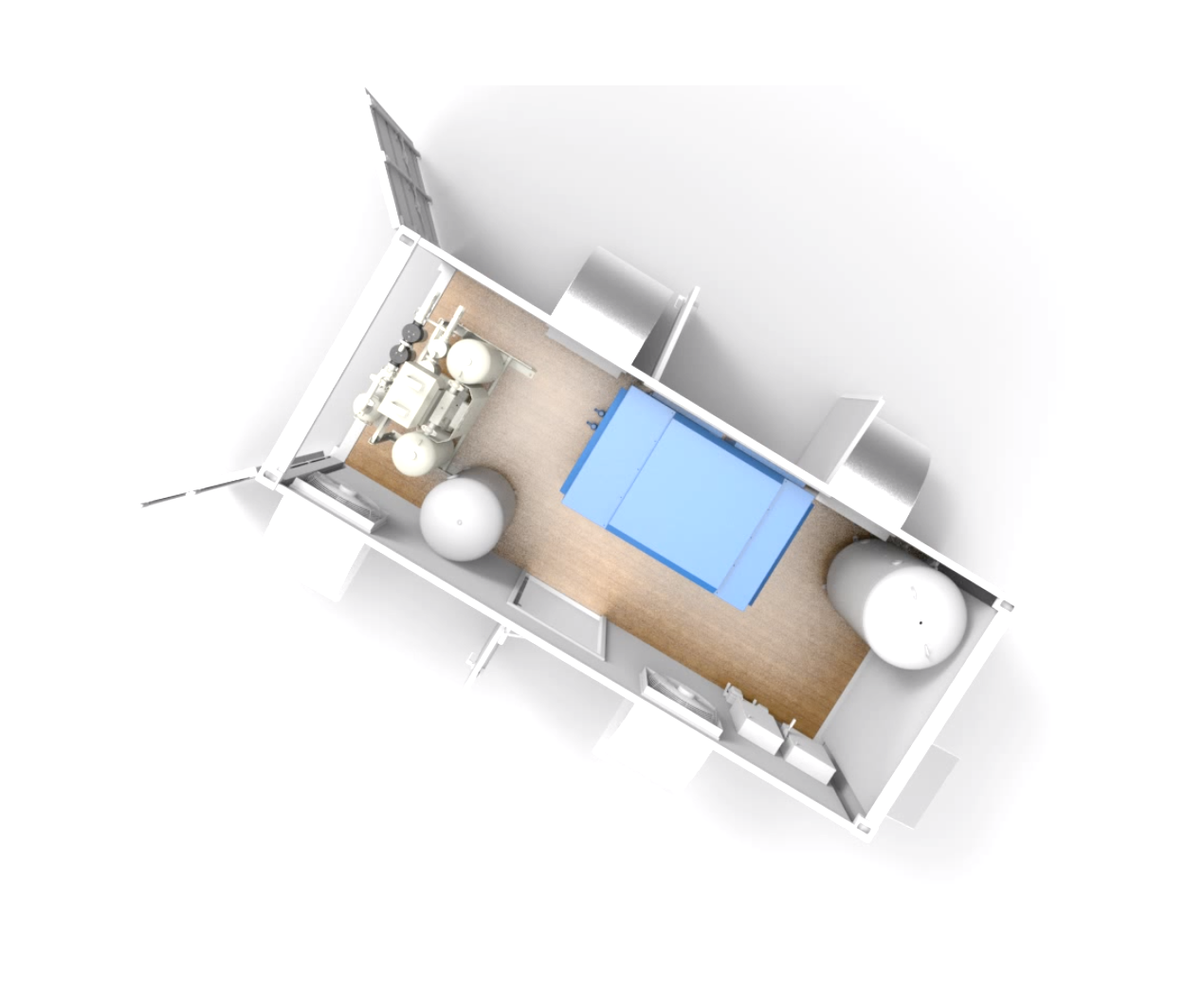 25 HP Rotary Screw Compressor with Dryer and Filtration System in 40ft Container