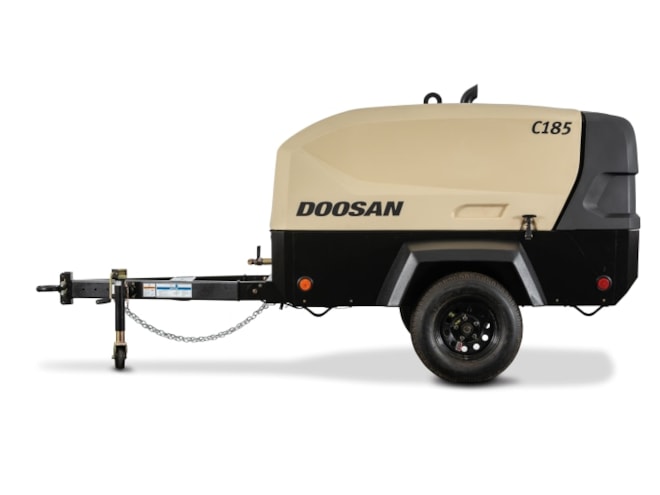Doosan C185WDO-T4F, 185 CFM Portable Diesel Driven Rotary Screw Air Compressor