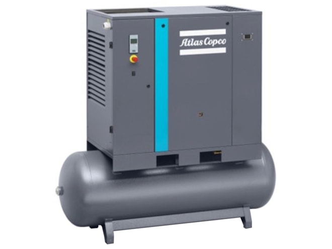 Atlas Copco G7L-15TD Oil-Injected 10 HP Rotary Screw Air Compressor, 120 Gallon, With Dryer