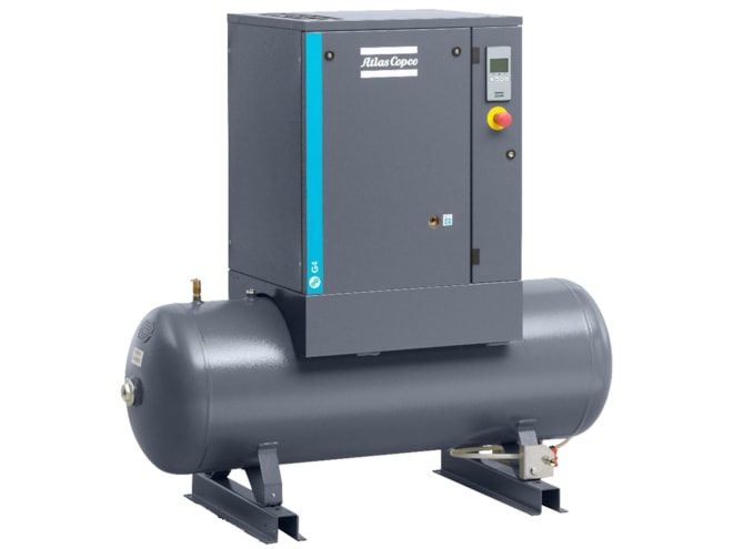 Atlas Copco G7L-125 AP, 10 HP Rotary Screw Air Compressor with 120 Gal Tank